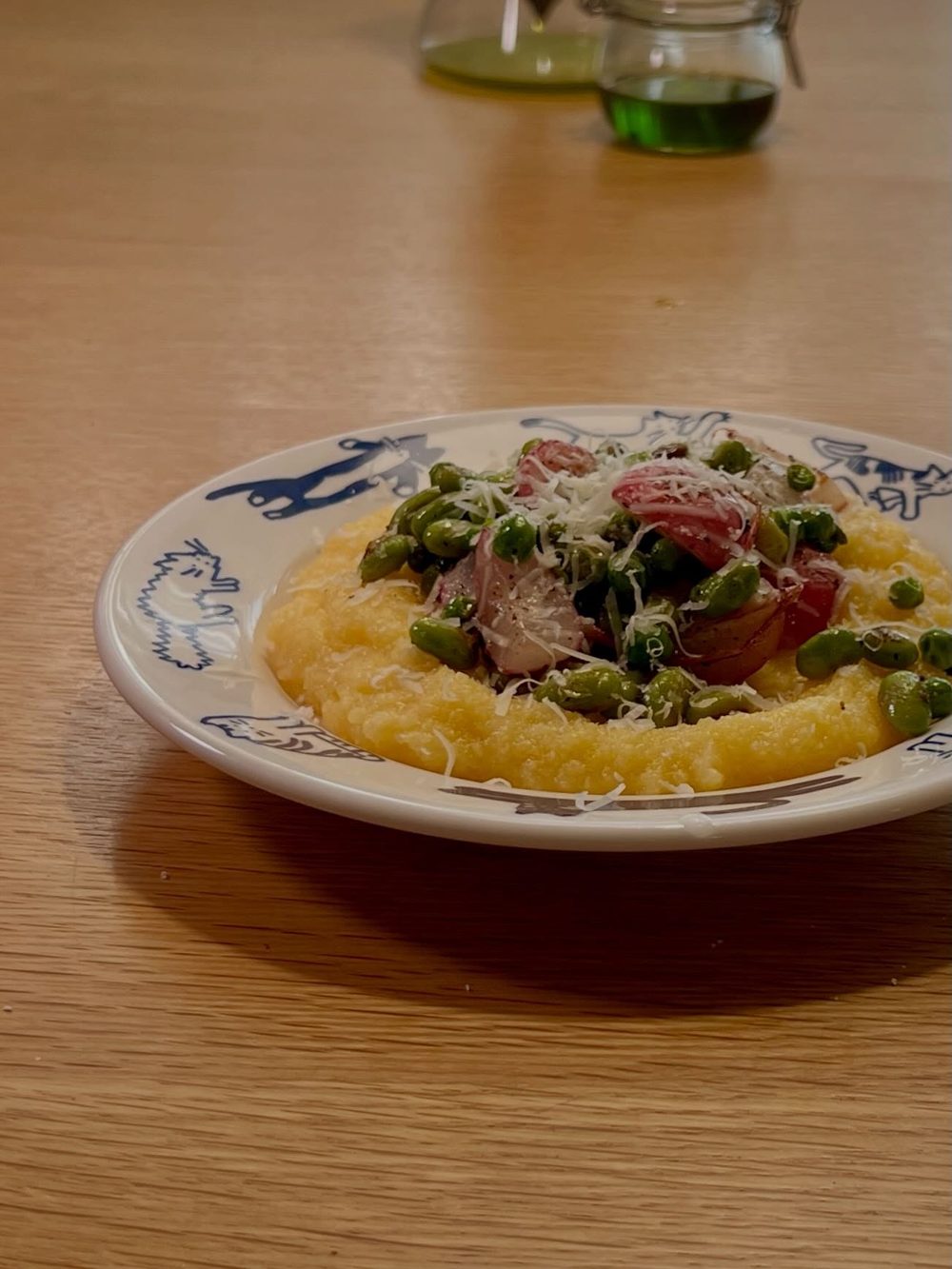 초록초록 콩과 분홍분홍 래디시를 곁들인 폴렌타 Creamy Polenta with Buttered Sprin 3