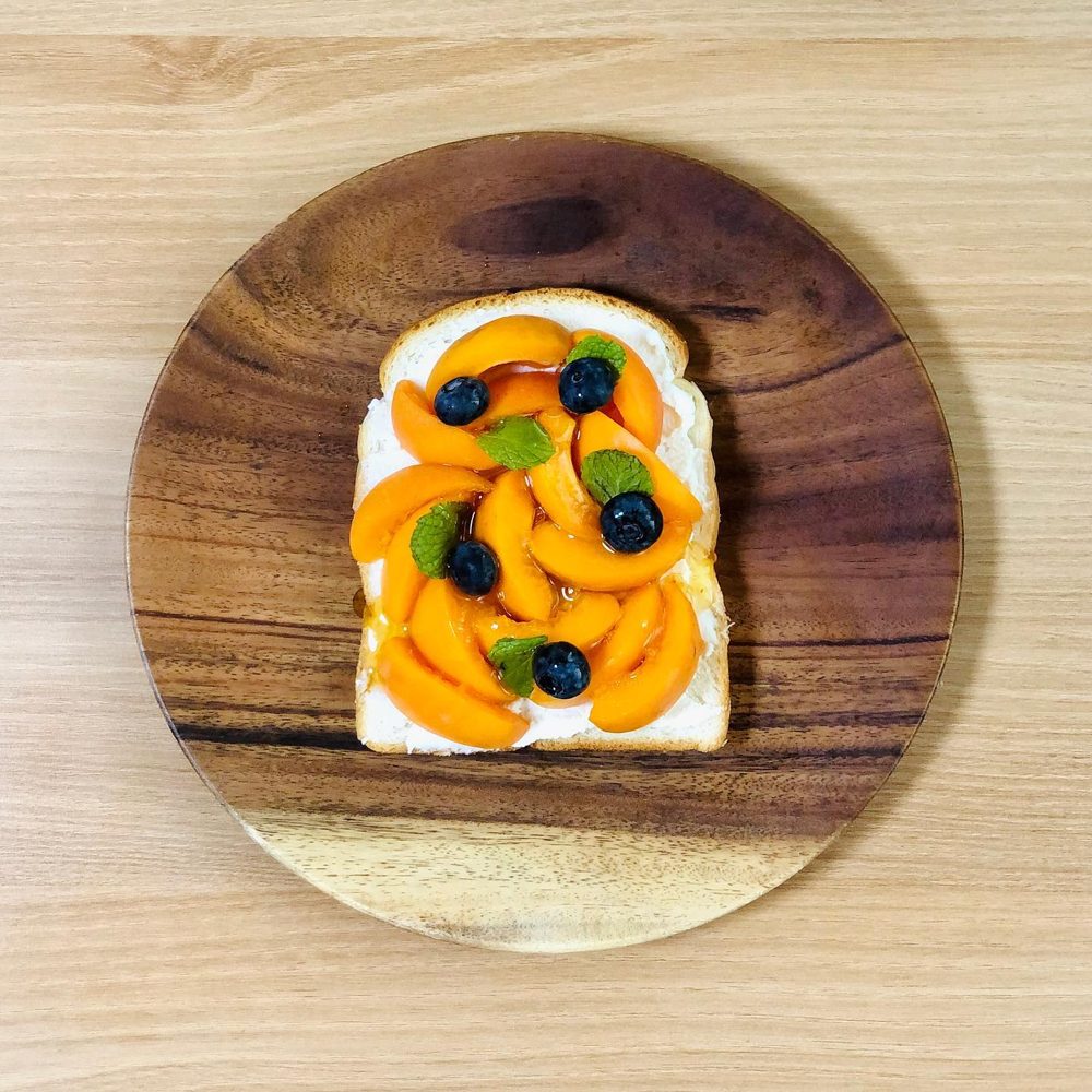 살구오픈샌드위치 살구 식빵