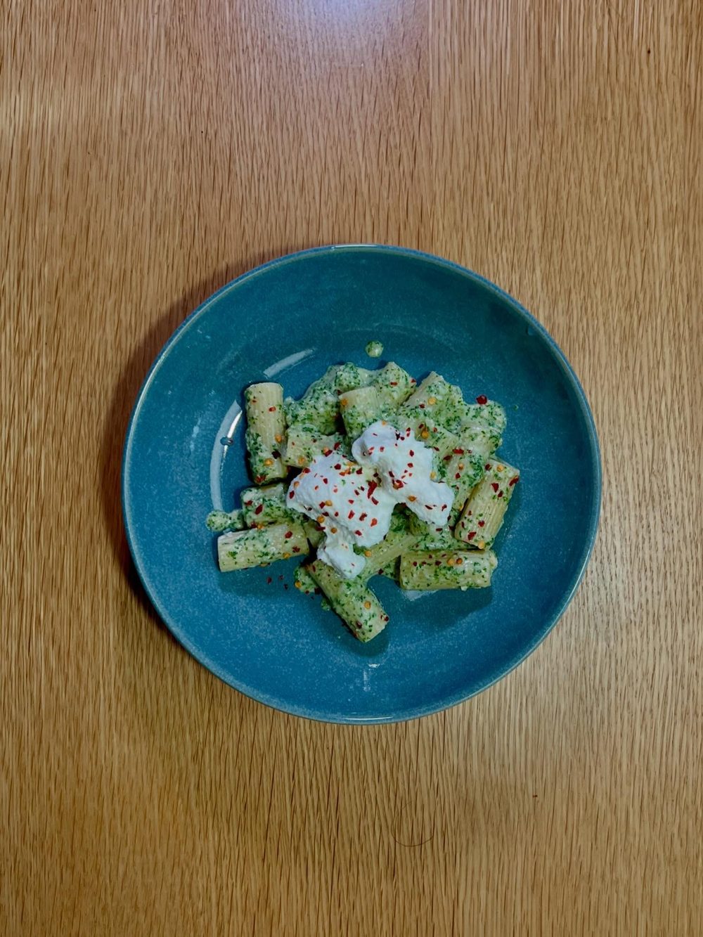 쑥페스토에 버무린 리가토니 3