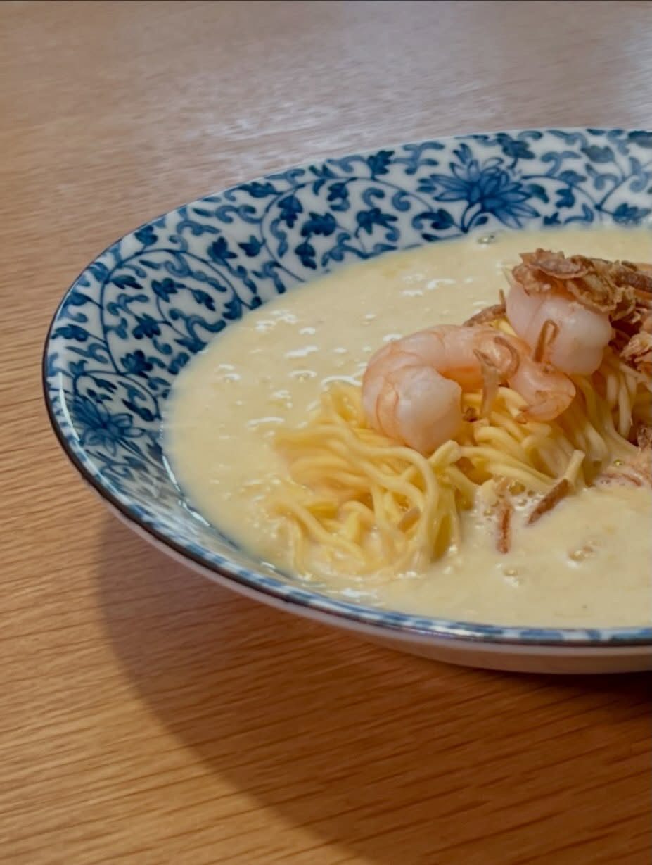 초당옥수수 에그누들 Creamy Corn Silken Tofu Egg Noodles