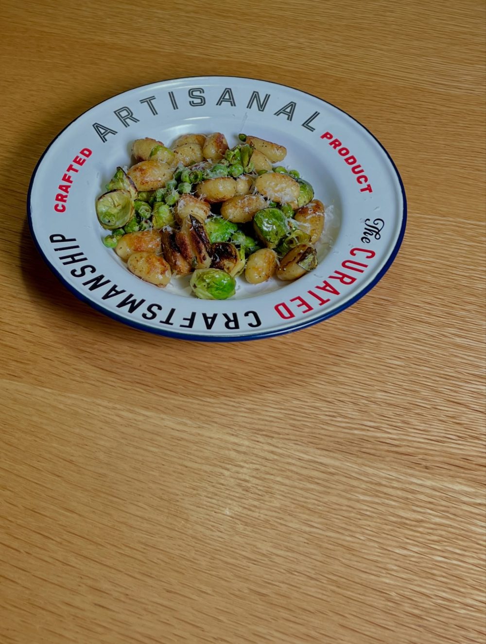 Crispy Gnocchi with Brussels Sprouts and Green Peas 2