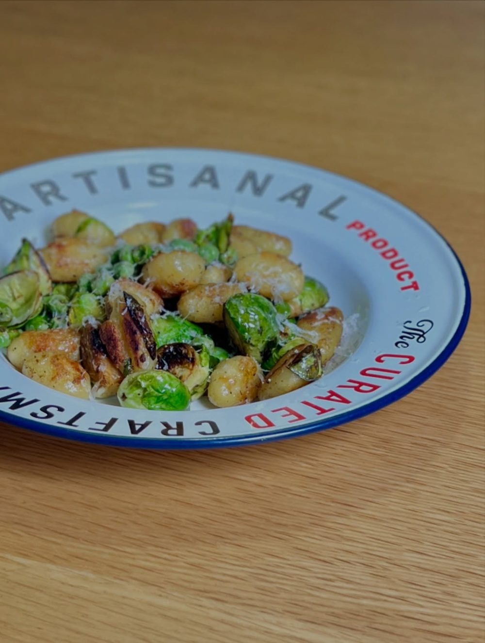 Crispy Gnocchi with Brussels Sprouts and Green Peas 4