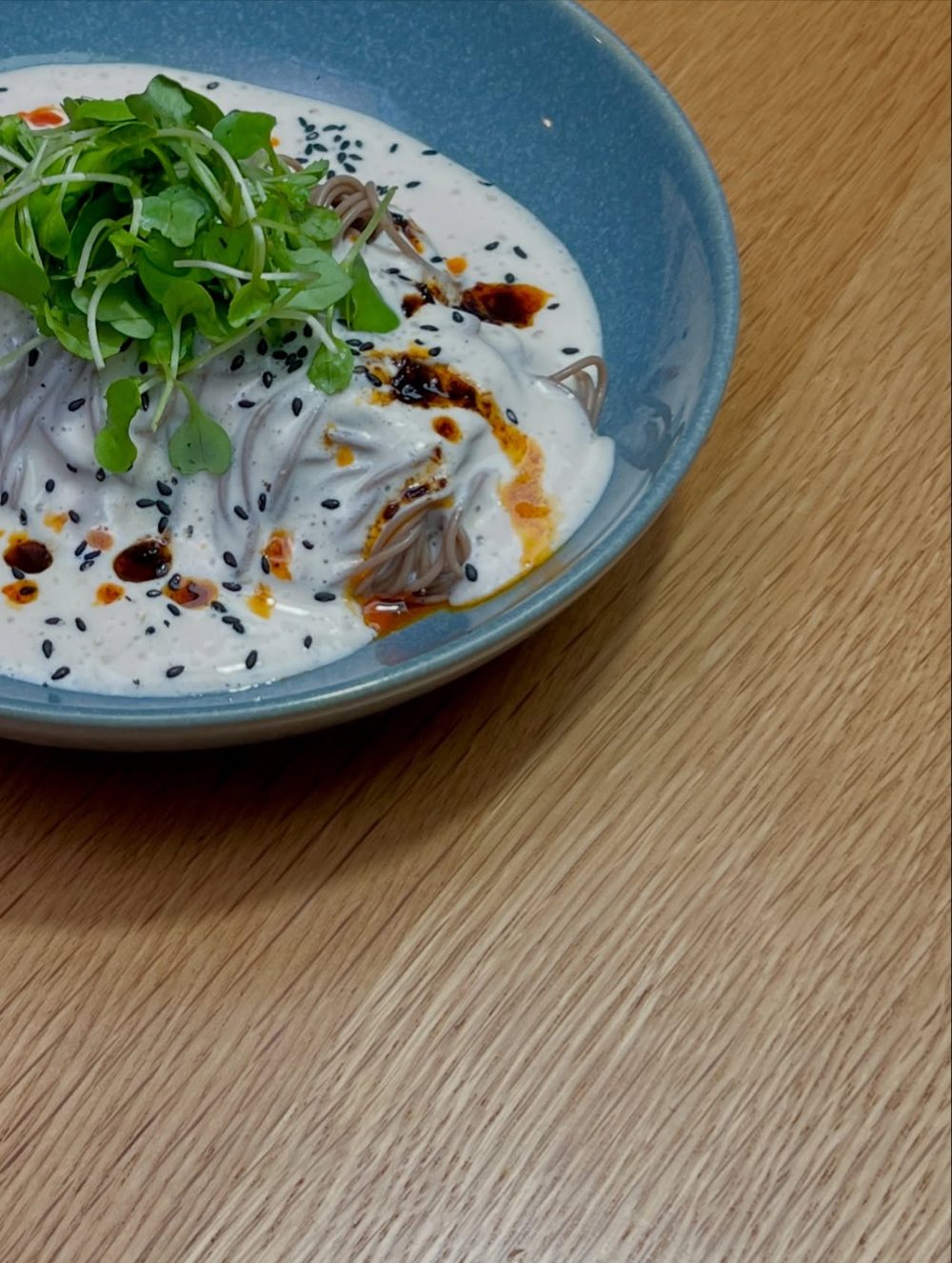 Buckwheat Soy Milk Noodles with Creamy Tofu Sauce
