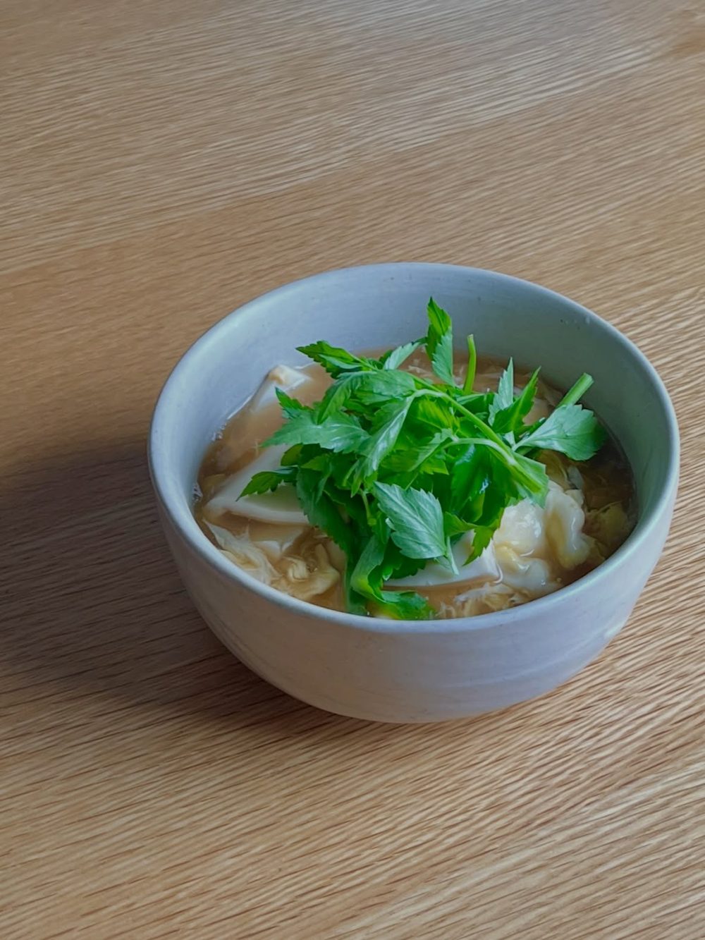 Tofu Egg Soup with Minari 4